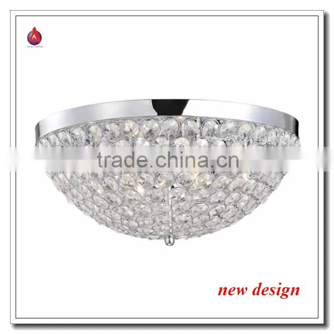 2015 modern crystal ceiling lamp with laser cut hexagon patterned shade