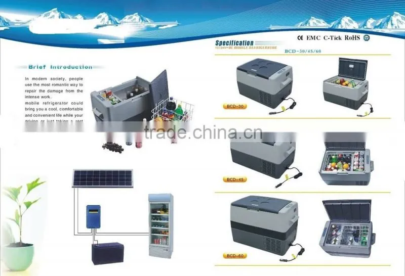 DC 12V/24V solar DC compressor refrigerator solar freezer