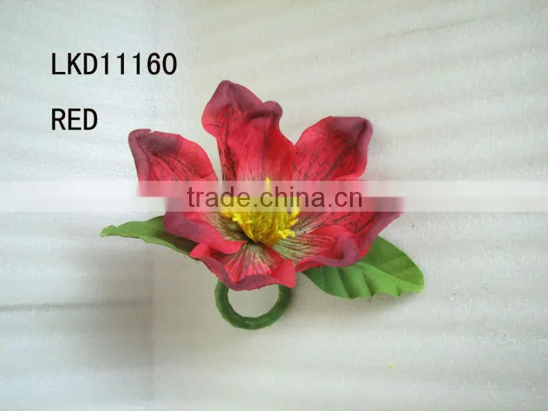 2014 Hot Sale Artificial Flower Silk Artificial Magnolia Flower Napkin Ring