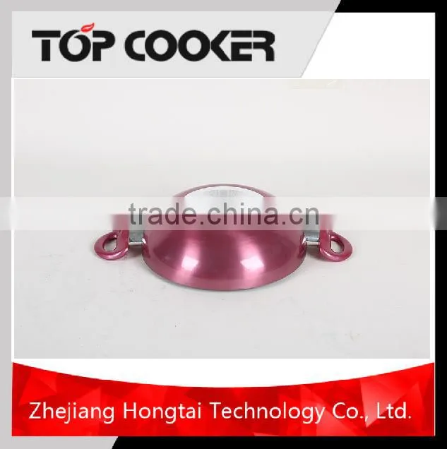 colorful non stick coating pressed frying wok sets