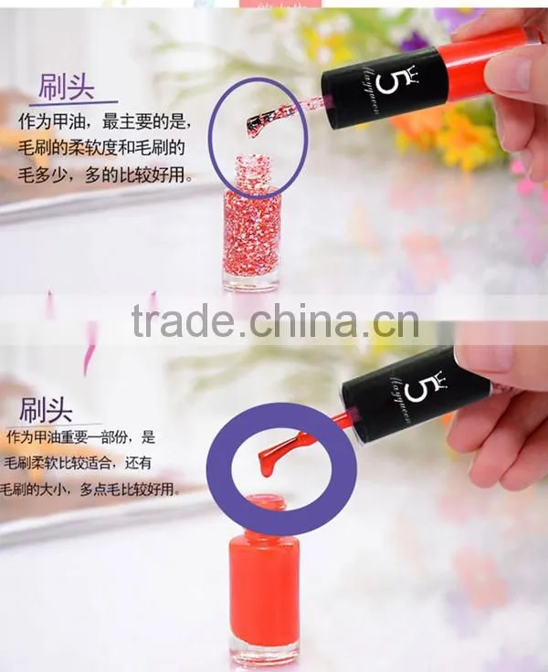 Two color nail polish pen design into one pcs set,2016 fashion oem nail polish