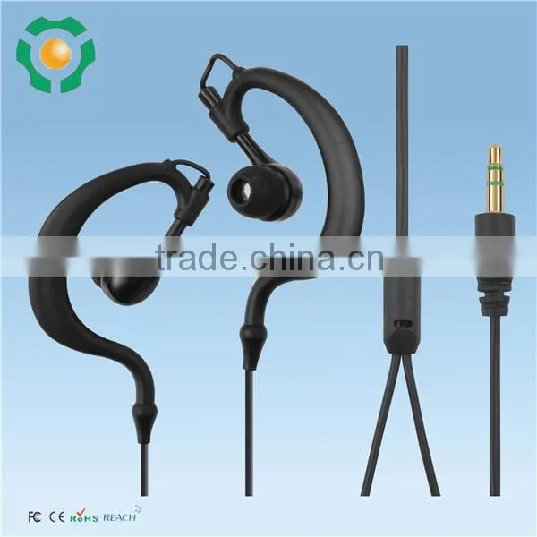 plastic headset earphone hook, round cable neck audifono
