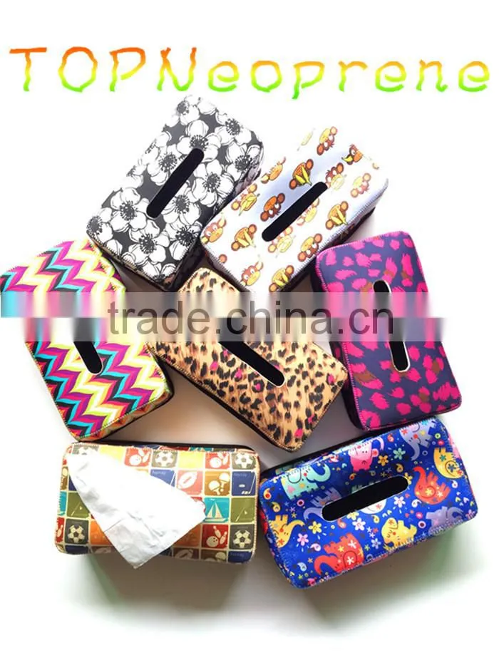 Neoprene Rectangular Hand Wash Paper Tissue Box Holder Case