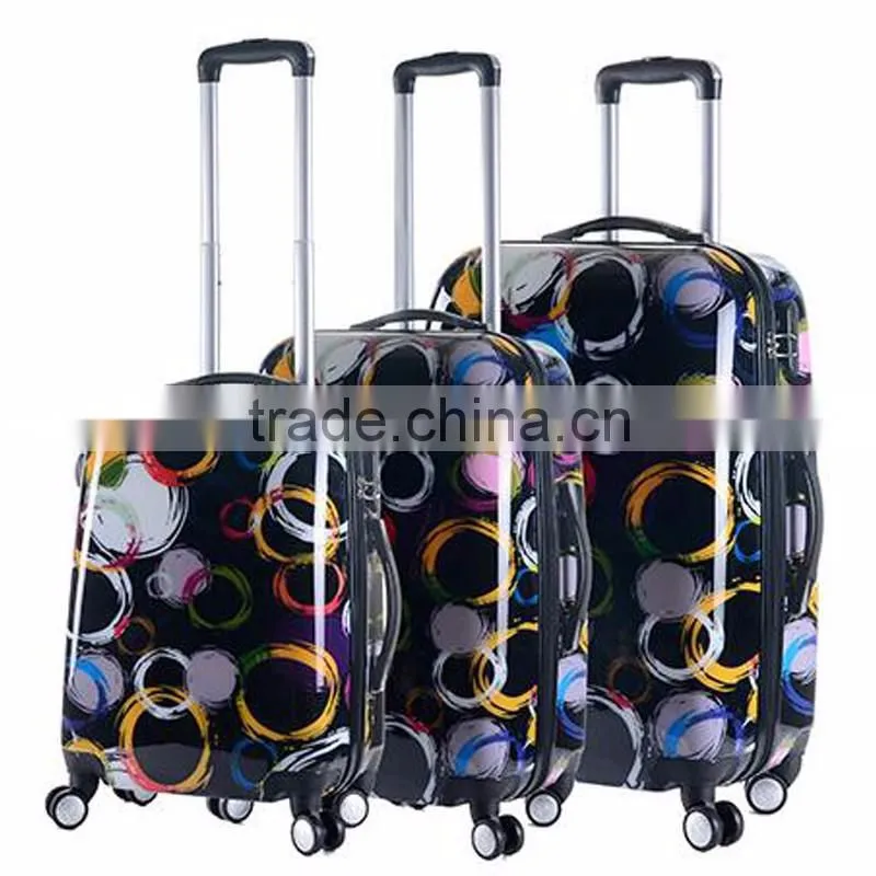 Fashionable ABS +PC Printing Suitcase Boxes Chinese Suitcase Sets