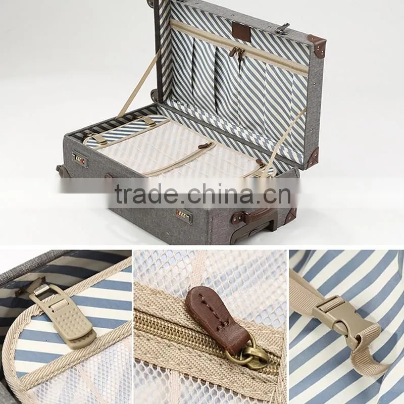 PU Lluggage And Cases Vintage Carry Bag Travel Vintage Suitcase Trolley