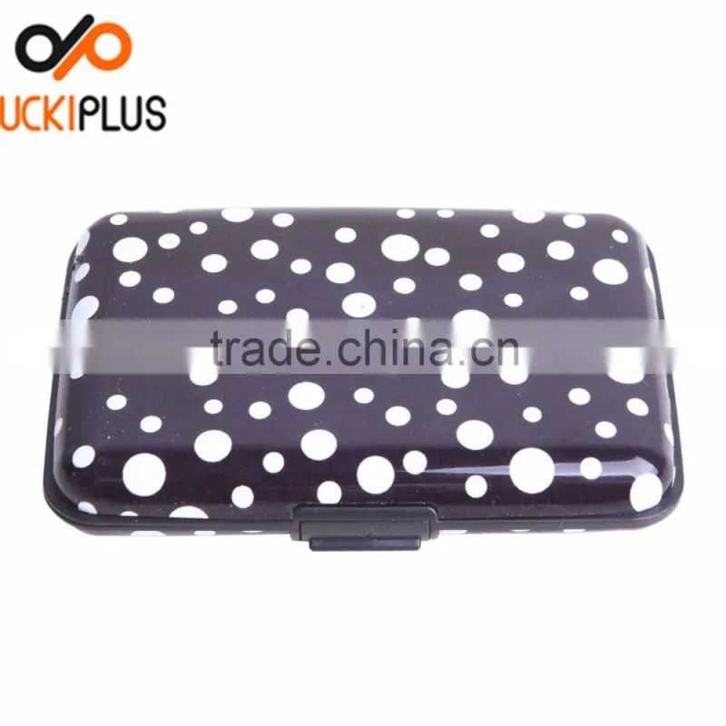 Luckiplus Inventory Black with Yellow Floral Aluminum Wallets Identity Theft Blocker
