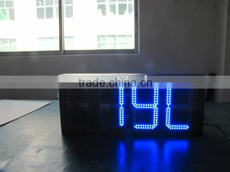 5 inches red color outdoor waterproof Led Time And Temperature Sign Board