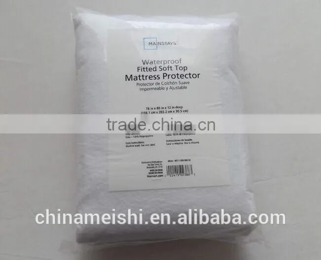 100% terry cotton waterproof mattress protector/mattress cover/mattress pad for hotel /home