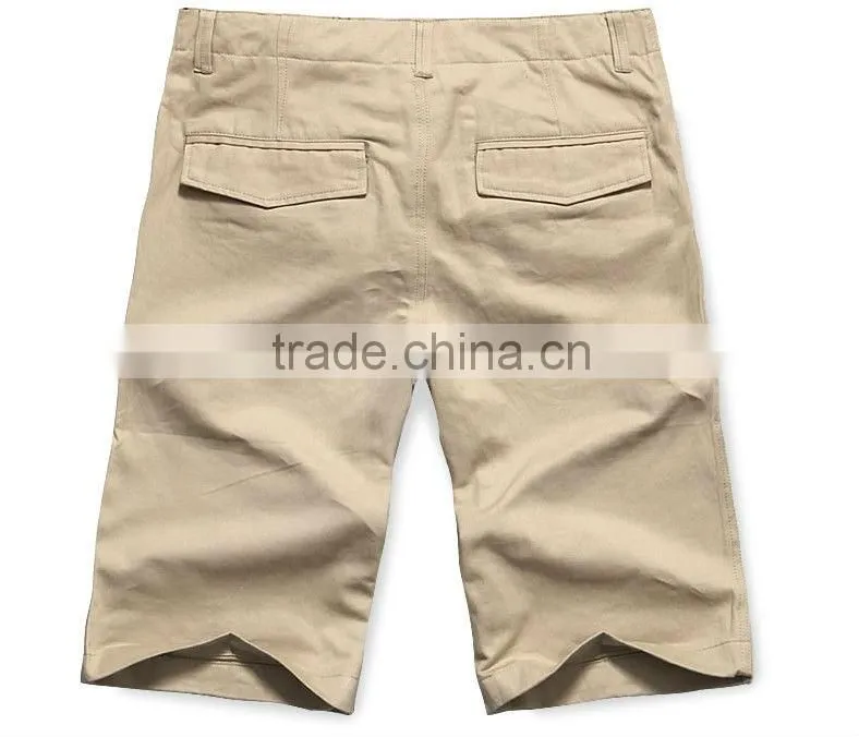 Slim Fit Kakhi Color Yarn Dyed Mens Shorts YKK Zipper