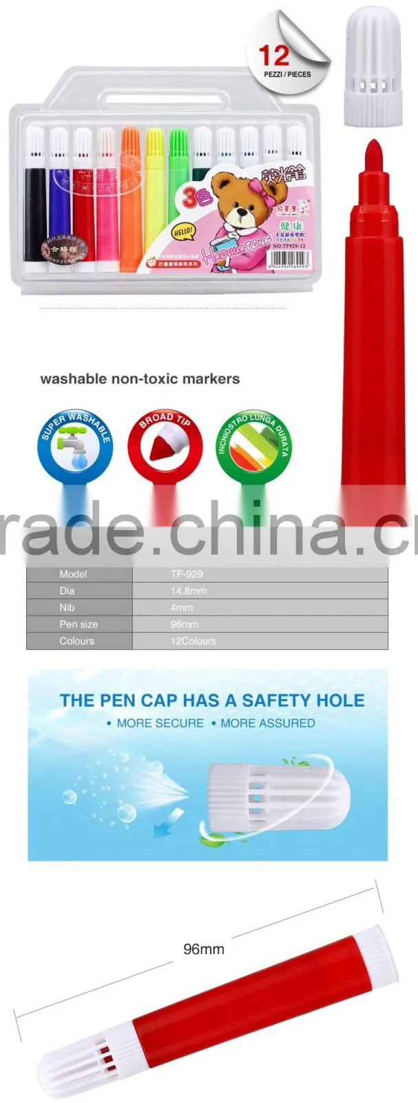 Supplier direct water based ink washable water color pen