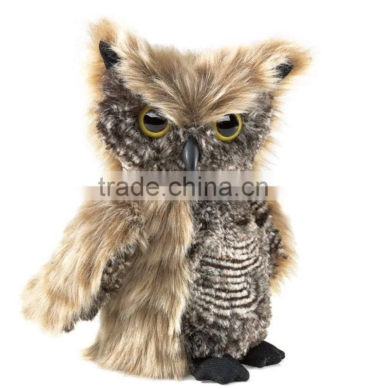 St plush owl toys with plastic nose and eyes high quality toys