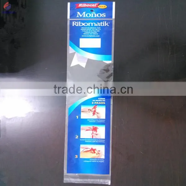Self adhesive sealed printed plastic bopp bag with header card for paper garland packaging