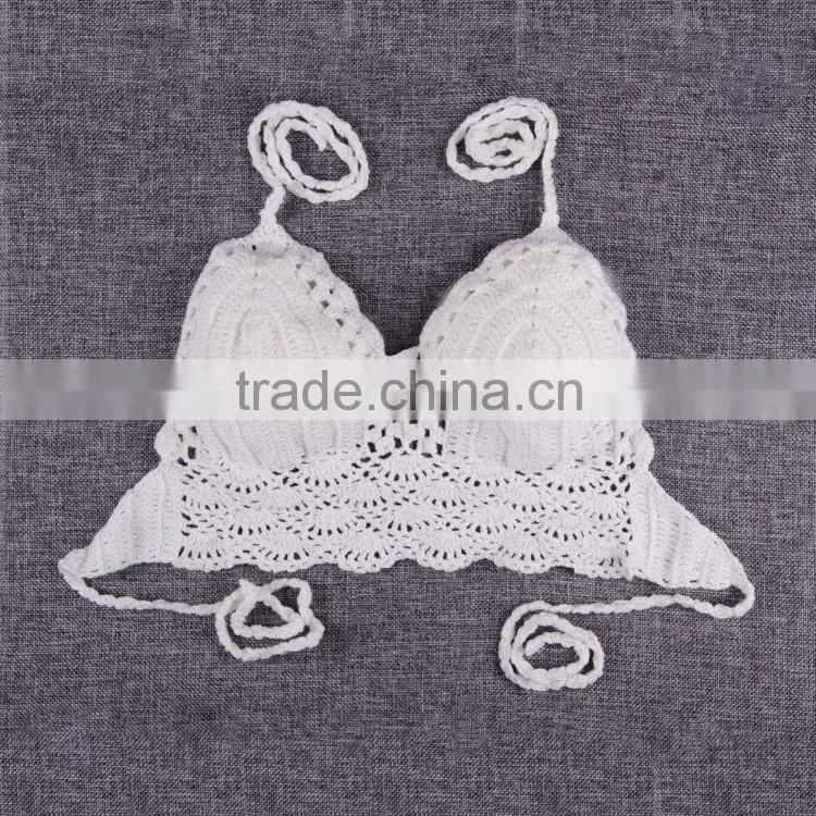 Handmade crochet hollow bikini top