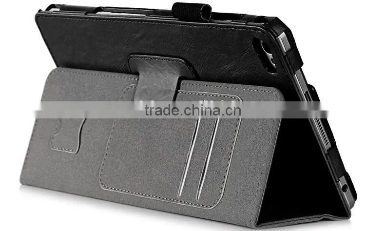 In store colorful handheld card slots fashion faux leather cover for Huawei M2 8 inch
