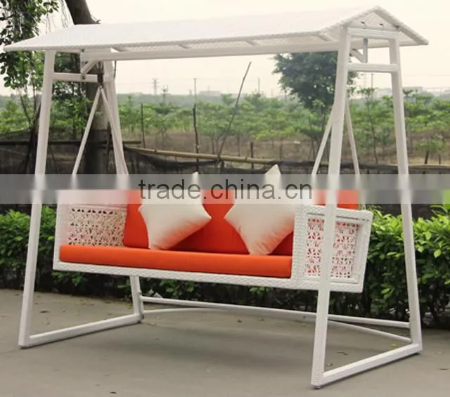 outdoor sgs tested pe rattan garden swing