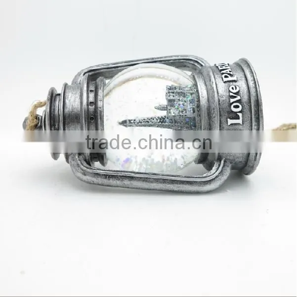 Fashion Decoration Building Waterglobe Lantern Resin Gift Items Low Cost