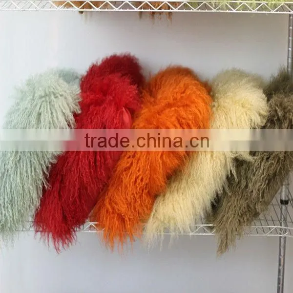 Hot Sell 45*45cm Mongolian Sheep Fur Pillow