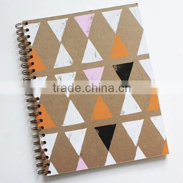 Spiral plain exercise book brown kraft paper notebook