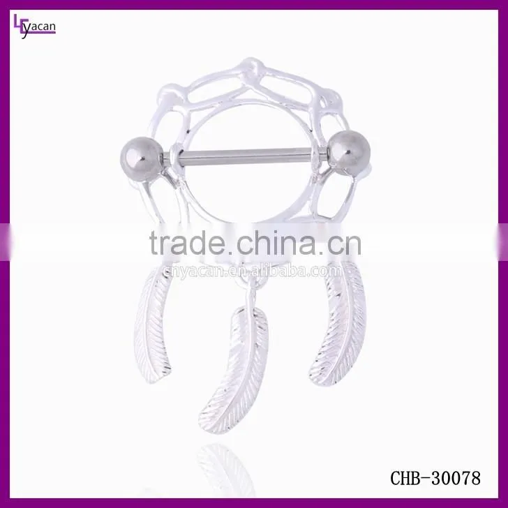 Body Piercing Jewelry Stainless Steel 14G Dream Catcher Nipple Shield Jewelry