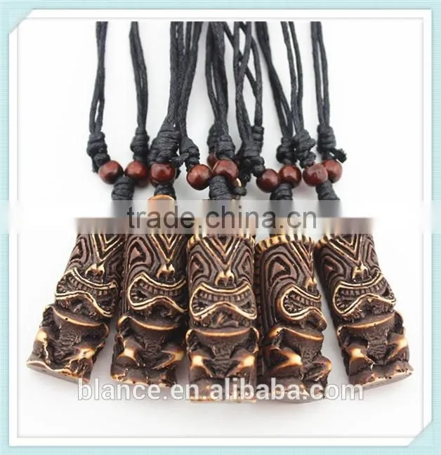 resin tiki pendant small tiki god figurine necklace