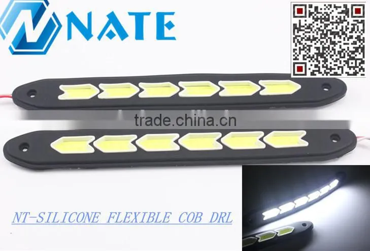 Newest car flexible led drl/ auto led daytime running light COB led drl 12V
