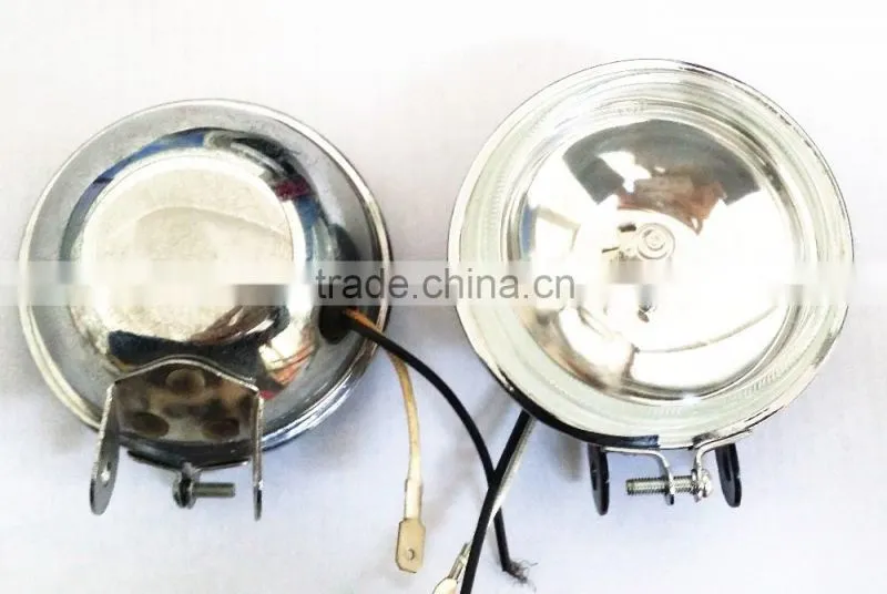 12V 4 inch Voltage chrome black housing trailer tractor front round driving light
