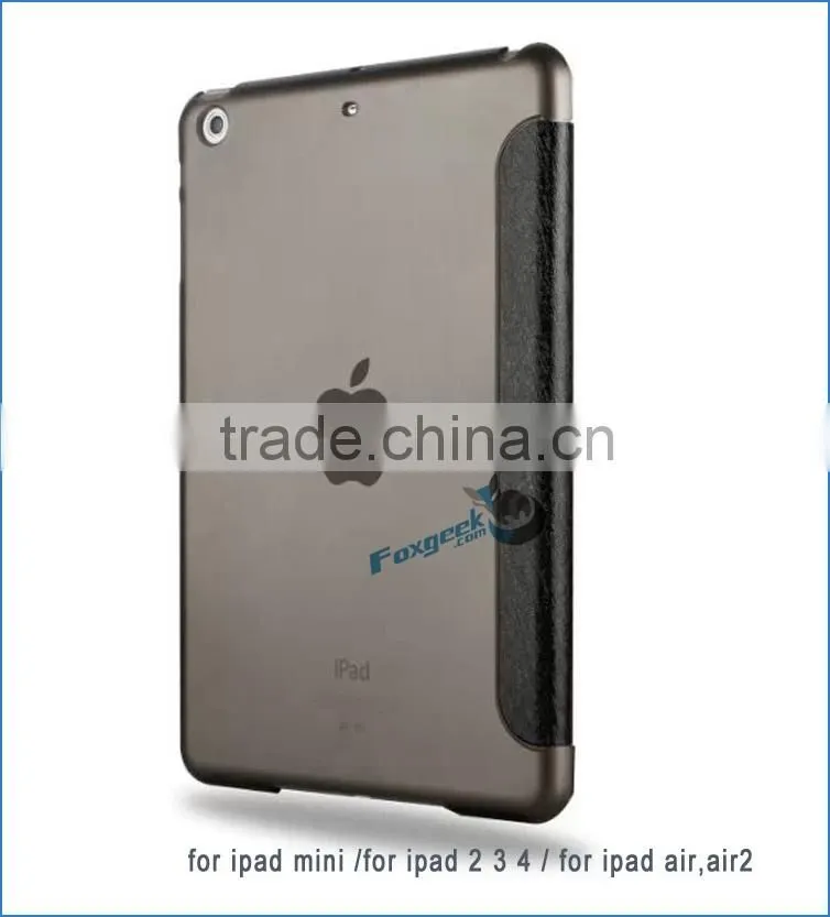 Ultra slim leather case for ipad air 2, protective cover for ipad mini 3 folding leather cover with wake up/sleep for ipad 2