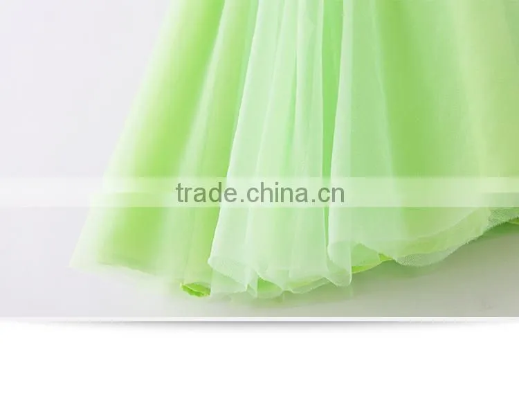 A little princess sleeve embroidered collar chiffon cotton vest dress