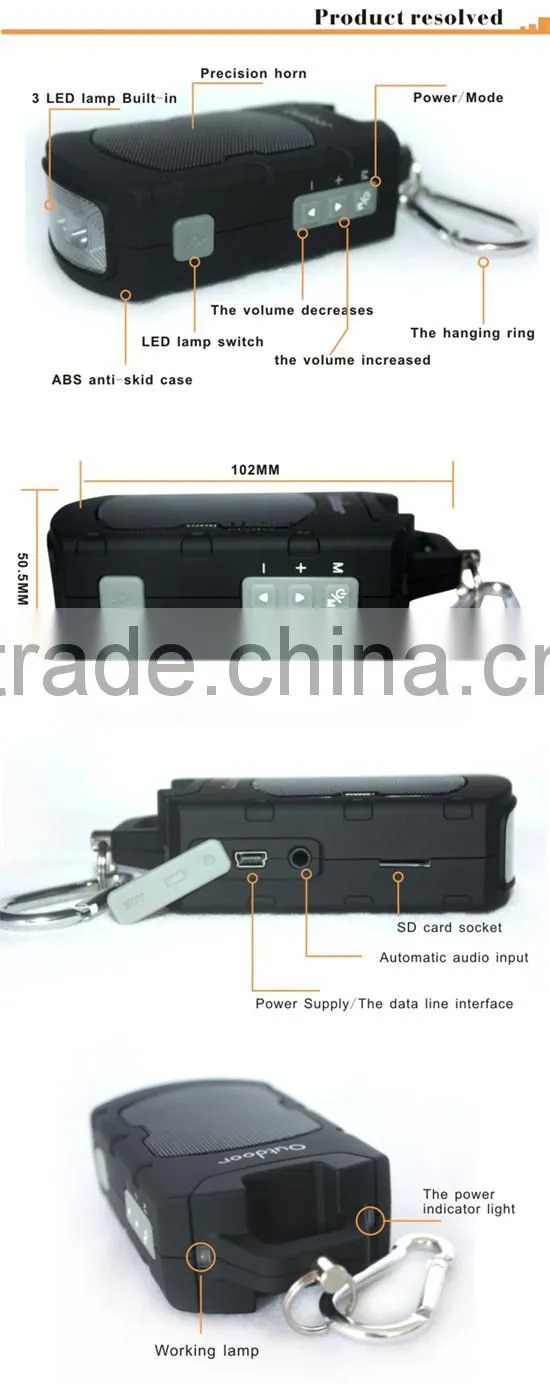 China supplier newest YK-1311 outdoor bluetooth portable speaker with sd card slot