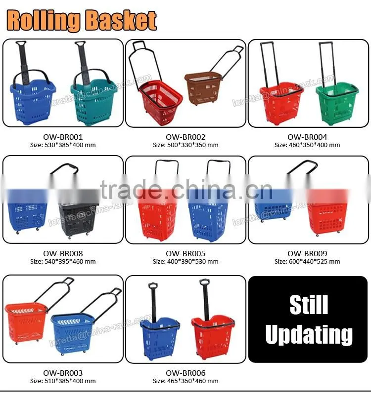 Plastic Shopping Basket Metal Frame, Basket Metal Display Stand, Wire Metal Organizer for Supermarket Basket
