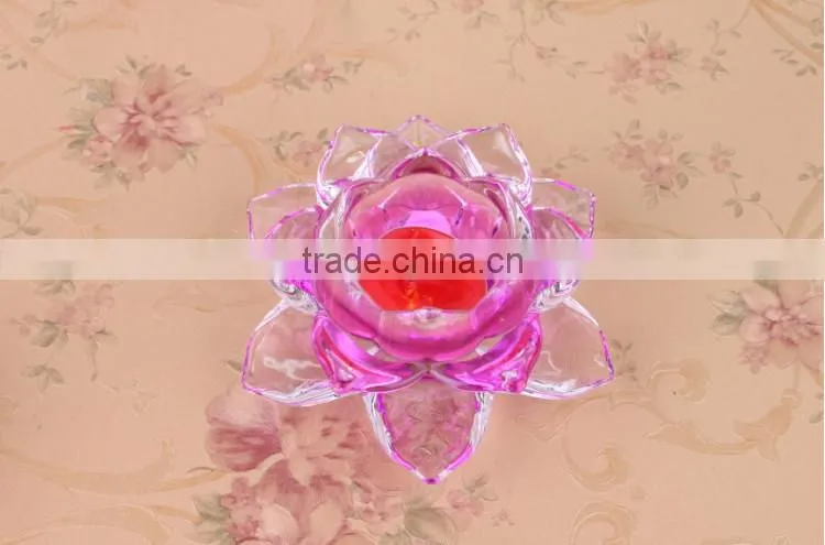 2016 New high quality hot sale pretty crystal candleholder, crystal lotus flower, crystal decoration