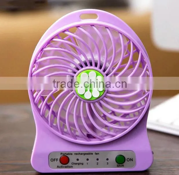 3 speed control portable purple electric led mini USB desk fan for student