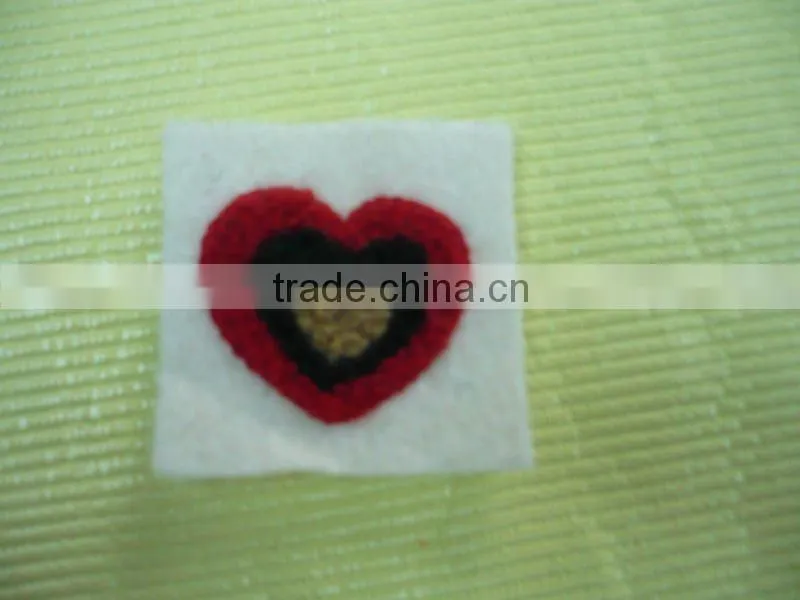 heart embroidery patch for garments