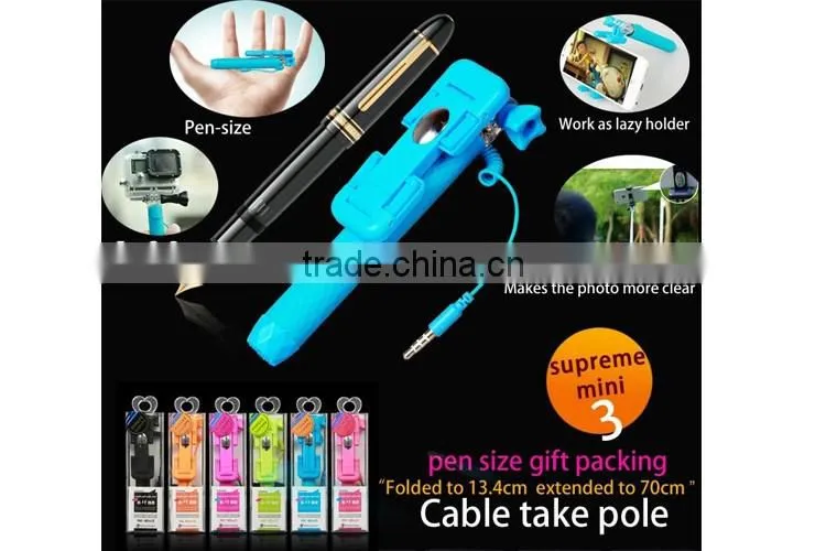 2016 hot sales new design mini wholesale selfie stick