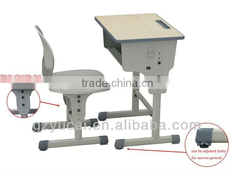School height adjustable study desk and chair