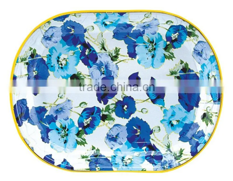 Oval golden line fruit tray