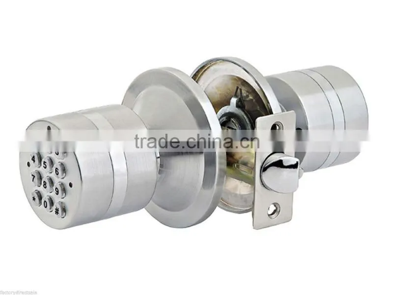 Digital Keyless Door Lock Programmable Round Knob Code Lock