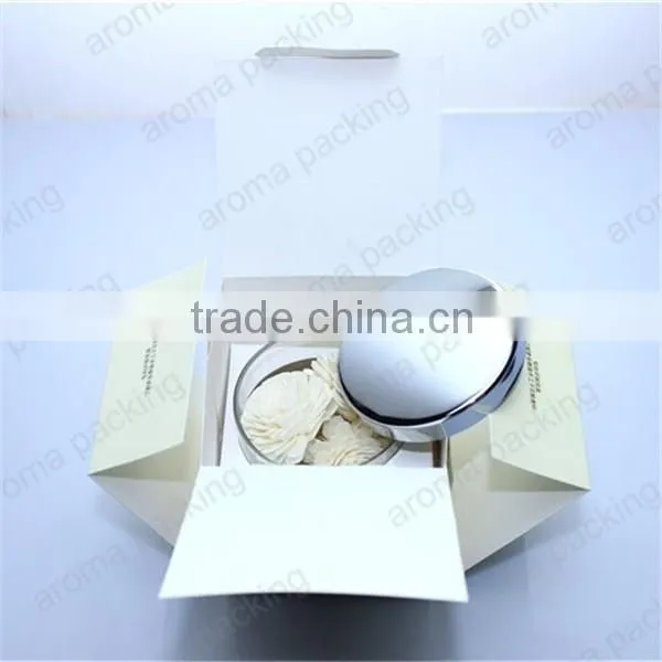 wholesale recycled paper flat candle packing box with customer logo printed