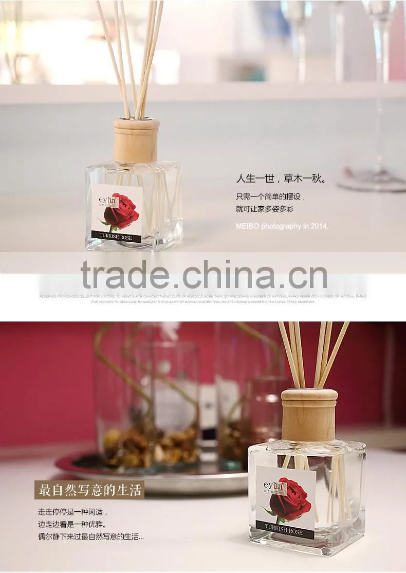 transparent diffuser galss bottle square design for home decor wholesale