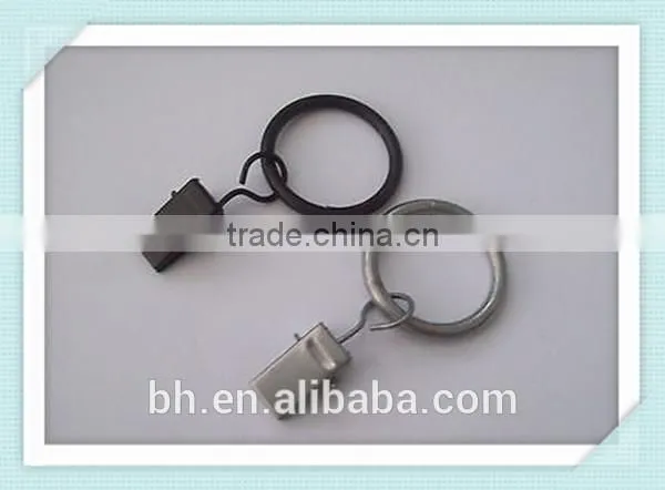 8 BLACK SILVER CURTAIN RINGS WITH PINCER CLAMPS HANGER CLIPS BULLDOG HANGING