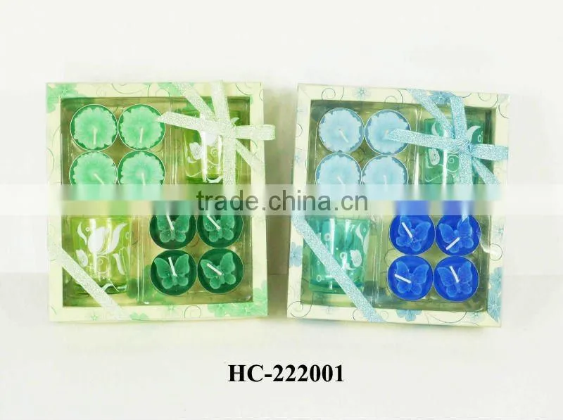 flower tealight candles and incense with incense holder gift set