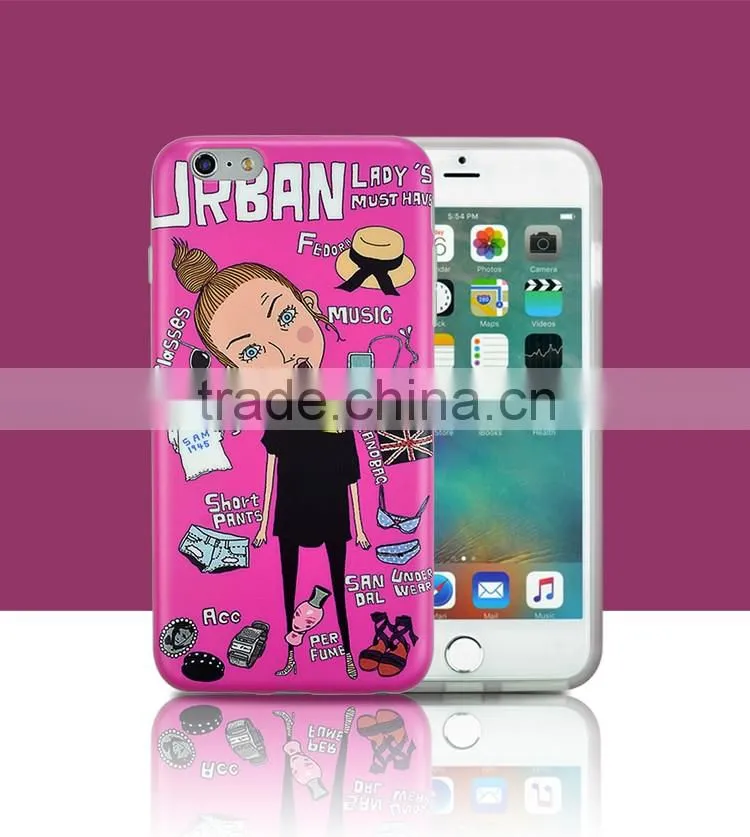 Fashion Girl Pattern phone case cover for iphone 6 plus