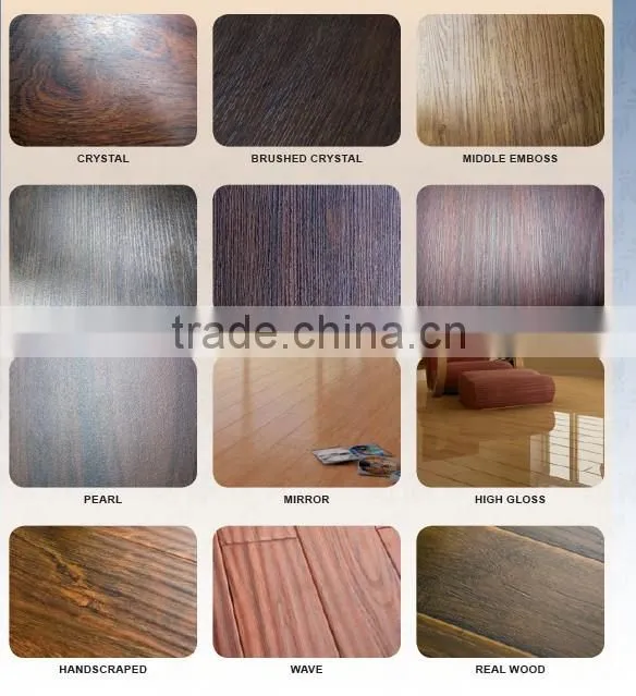 8mm/12mm AC1-AC4 arc-click HDF Laminate Flooring