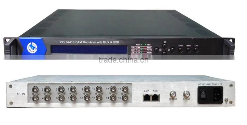 DVB-C 4 qam modulator asi 16 in 1 with mux & scrambler COL5441B