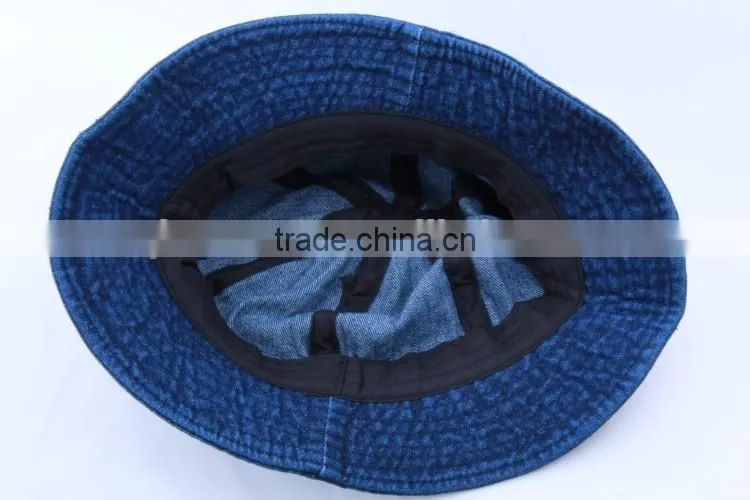 girls jeans bucket hats jean washed denim with top button custom blank jean bucket hat