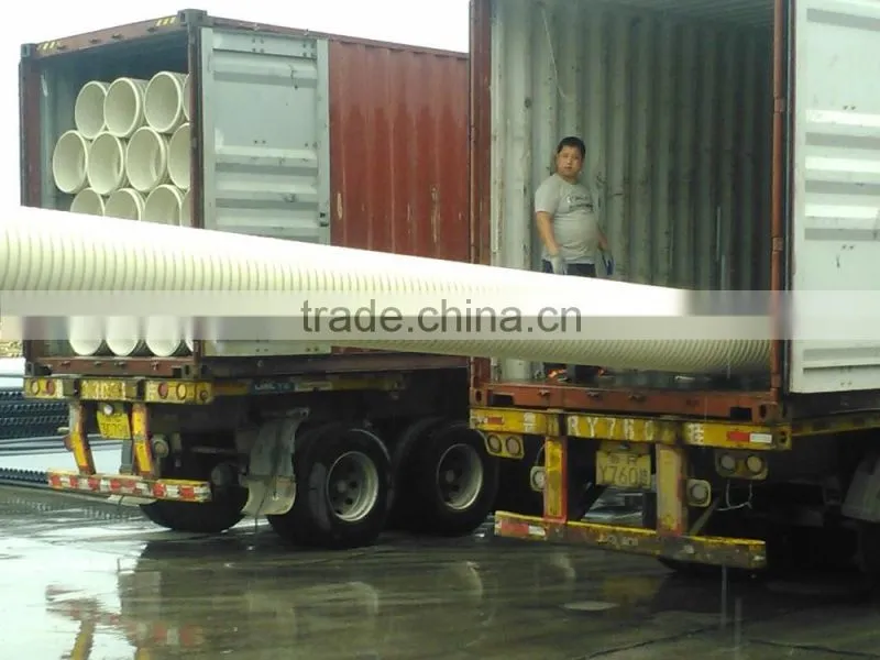 Shandong double wall sewer pipe PVC corrugated drainage pipe