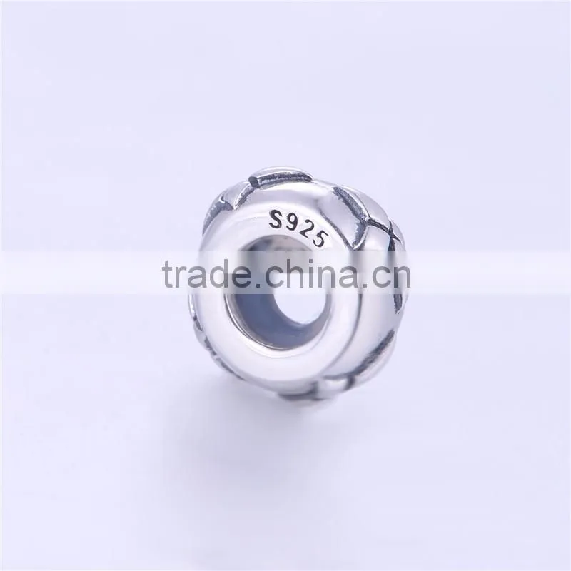 925 Sterling Silver Bead oxidized Stopper Charm products Charms Bead silver metal Jewelry STY004