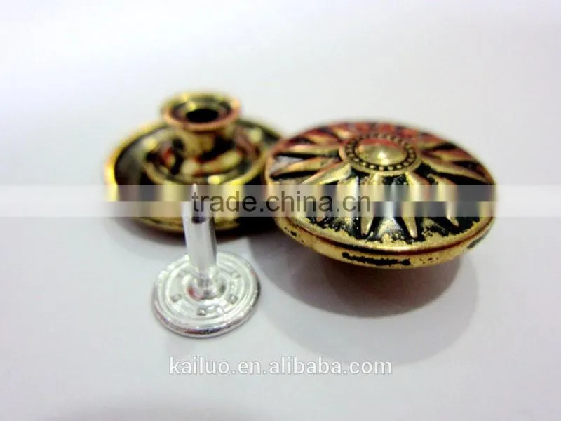 brush brass color jeans button