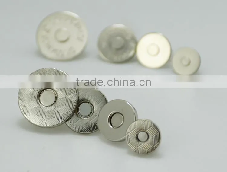 Bag metal accessory Brass shell magnetic button 10mm diameter