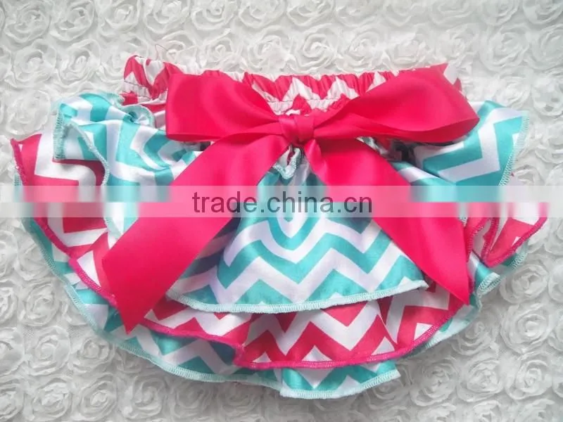 Boutique newborn toddlers underwear baby lace bloomer satin ruffle pants diaper cover with bow